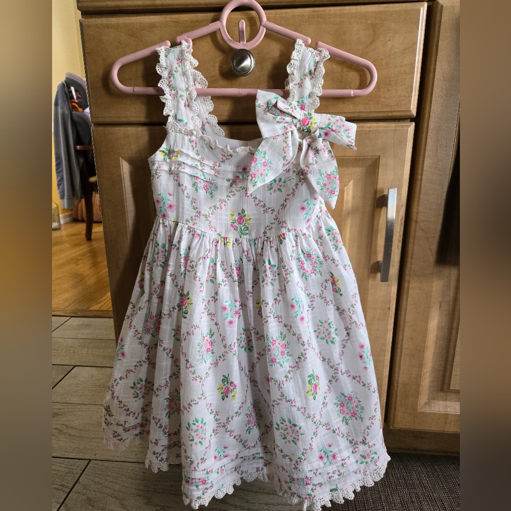 Haute Hippie Floral White and Pink Kids Dress Size 4T.